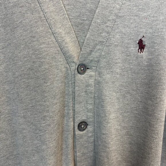 Vintage Polo PRL Ralph Lauren Grey V-Neck Lightweight Cardigan Sweater Large - Picture 8 of 13